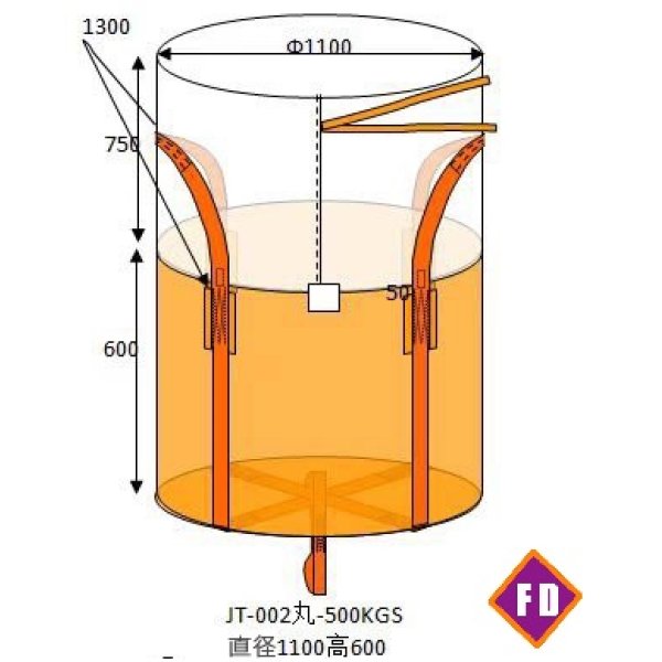 画像5: フレコンバッグ（丸型）　500kgハーフ900×800サイズ　反転ベルト有り　10枚セット