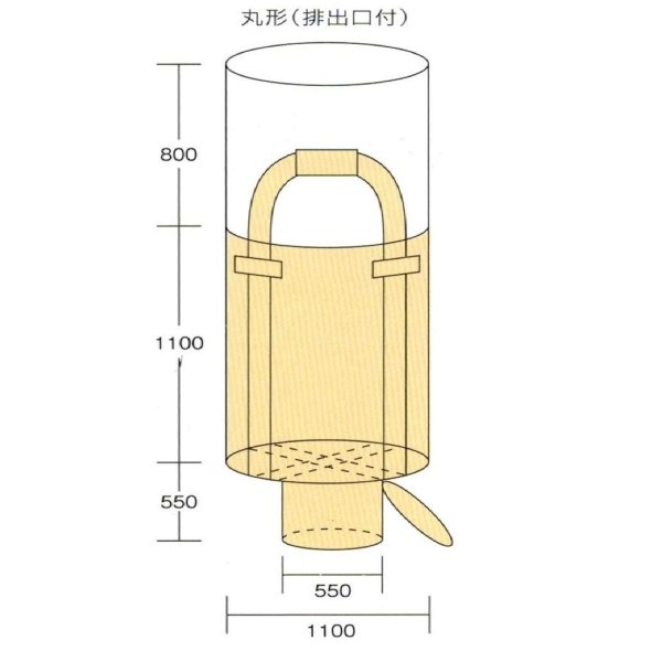 画像3: フレコンバッグ（丸型）　排出口あり　1tタイプ　10枚セット (3)